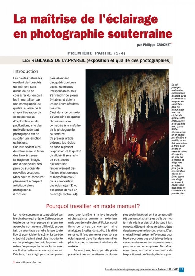 La maîtrise de l'éclairage en photographie souterraine - Première partie (1/4)