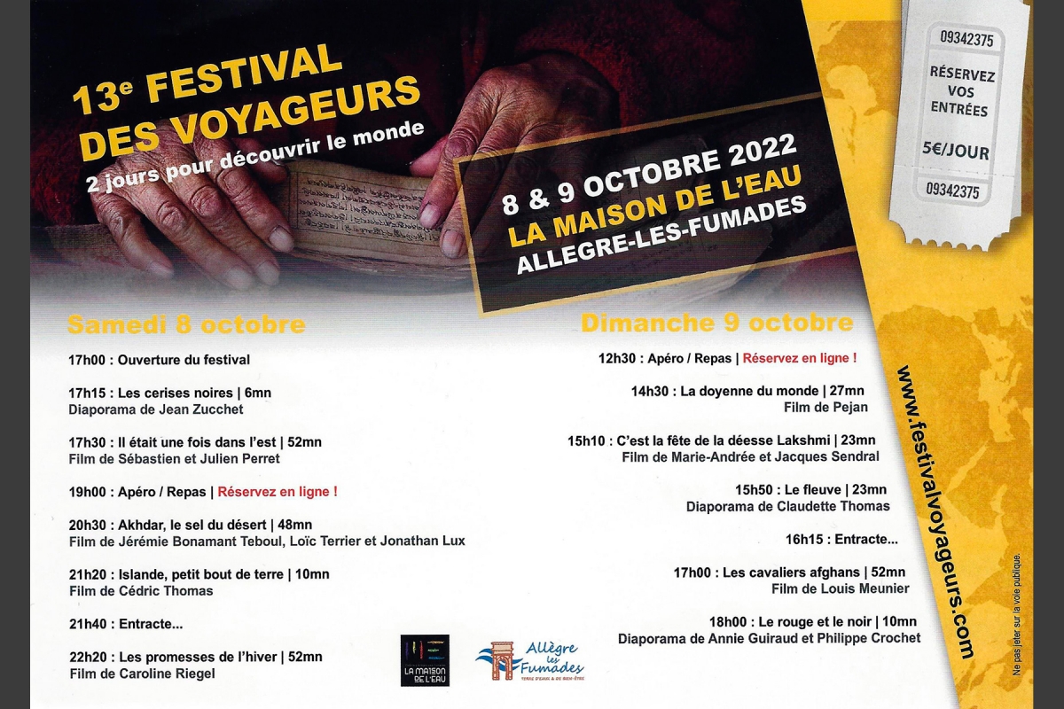 13ème festival des voyageurs - Les Fumades 8 et 9 octobre 2022
