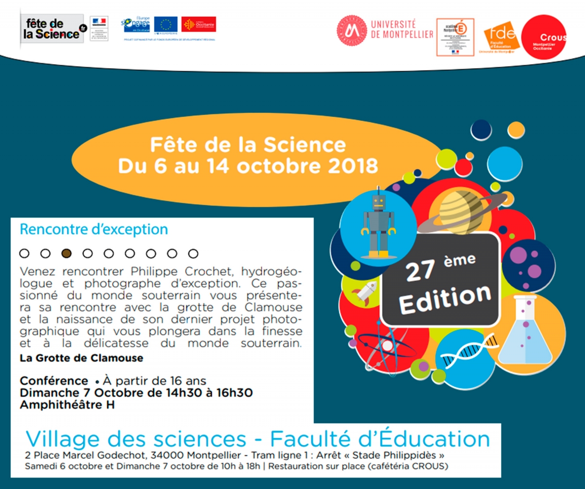 Conférence à la Fête de la Science à Montpellier le 7 octobre 2018
