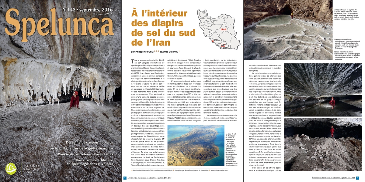 Spelunca n°143 (sept. 2016) : Diapirs de sel du sud de l'Iran