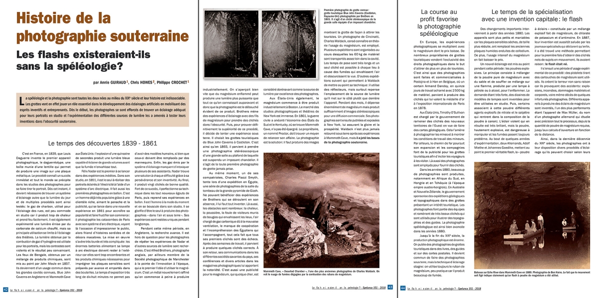 Spelunca n°151 (septembre 2018) : Histoire de la photographie souterraine 