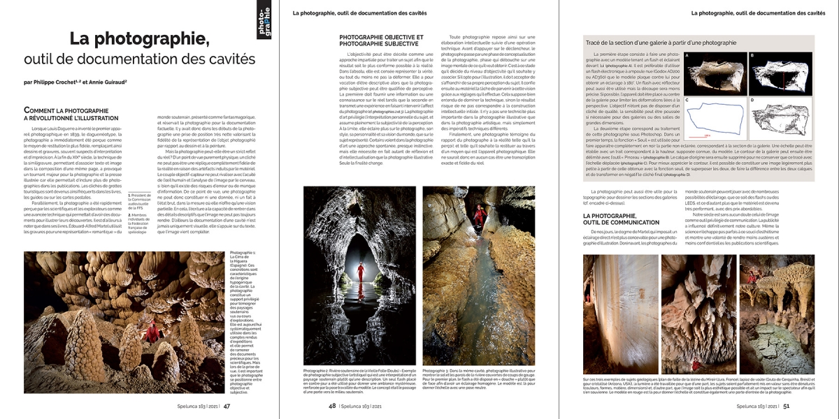 Spelunca n°163 (septembre 2021) - La photographie, outil de documentation des cavités
