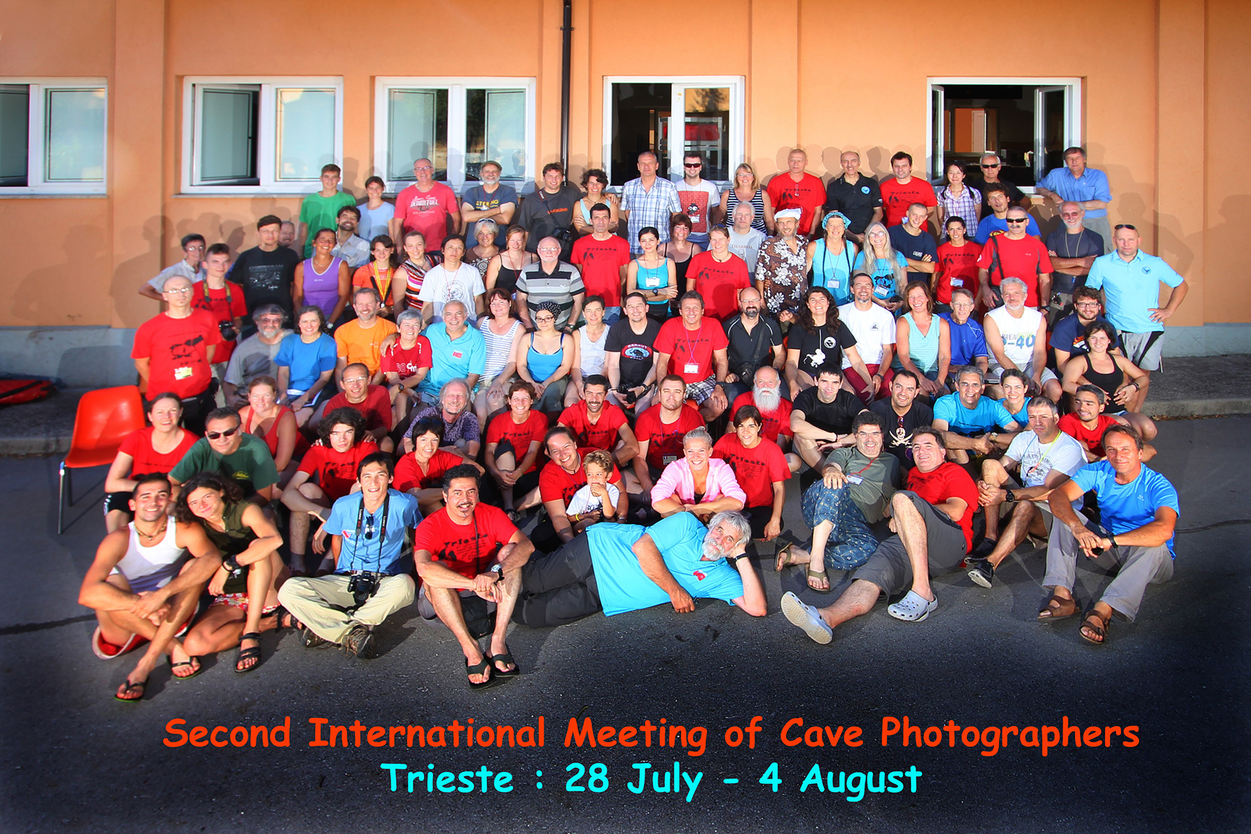 Participants aux deuxièmes Rencontres Internationales des Photographes du Monde Souterrain (28 juillet au 3 août 2013 à Trieste) - Photo réalisée par Antonio Danieli
