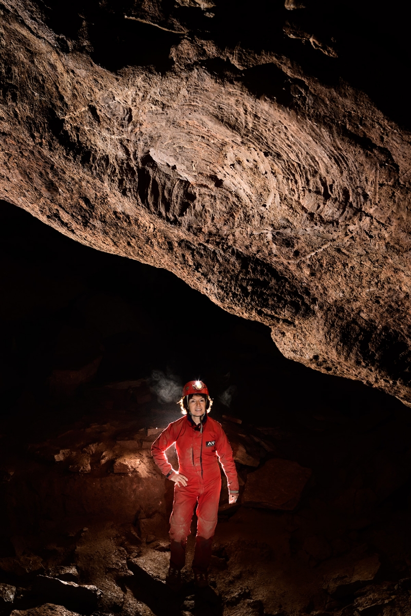 Grotte de Han (réseau sud) - Plafond avec fossile (stromatolite)