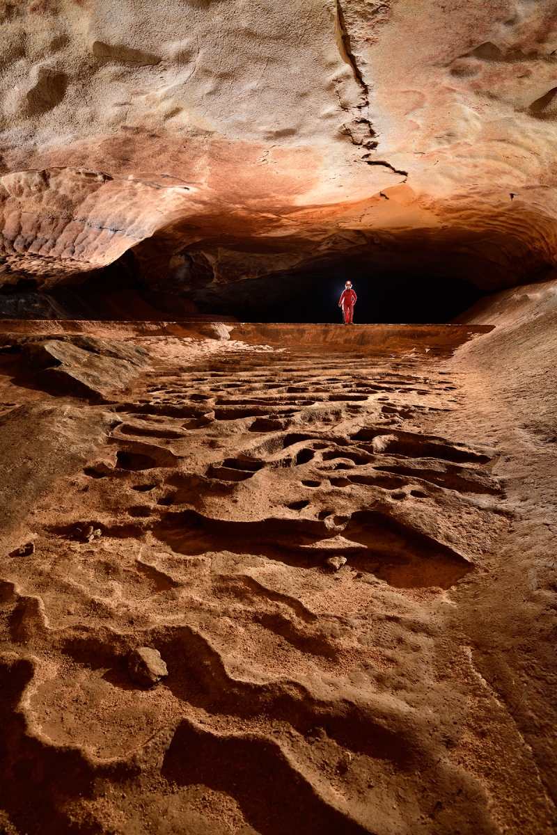 Grotte de Saint-Marcel (Ardèche) - Gours secs dans la Galerie des boas 