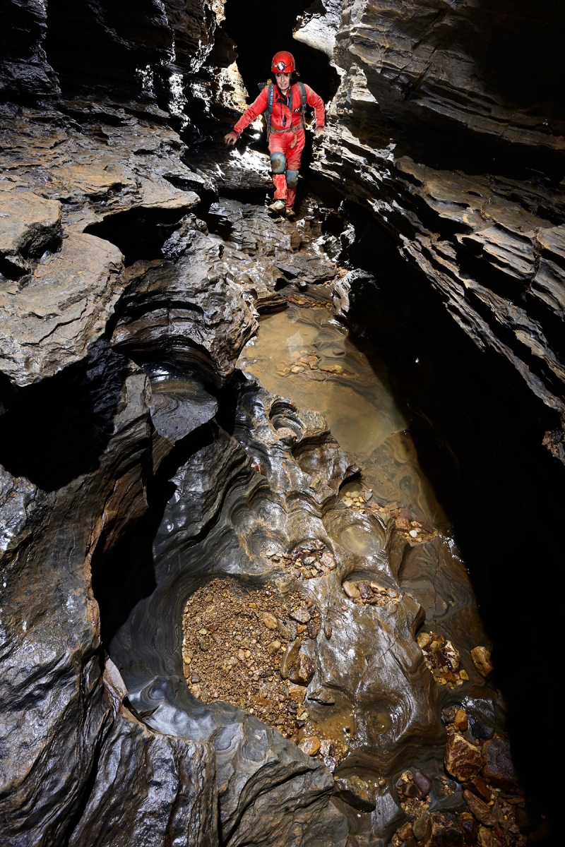 Butler cave (Virginie, USA) - progression dans un petit canyon