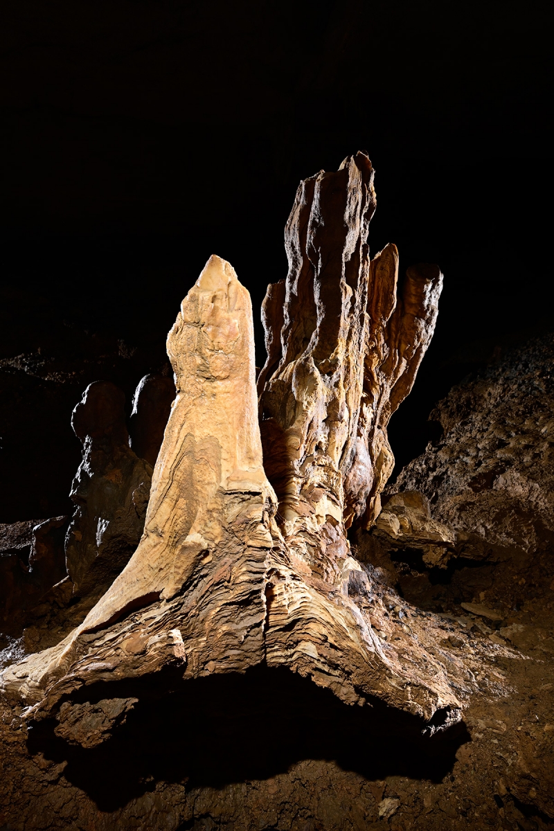 McClung Cave (Virginie occidentale, USA) - Stalagmite reprise par la corrosion