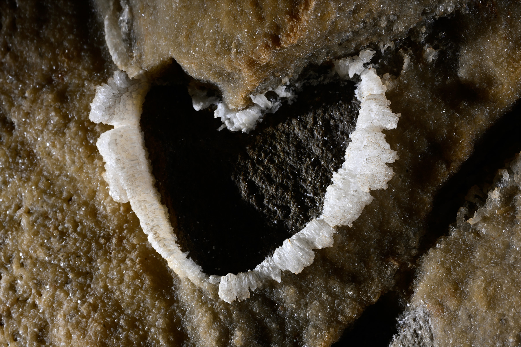 Rapps Cave (Virginie occidentale, USA) - Fleur de gypse en forme de cœur