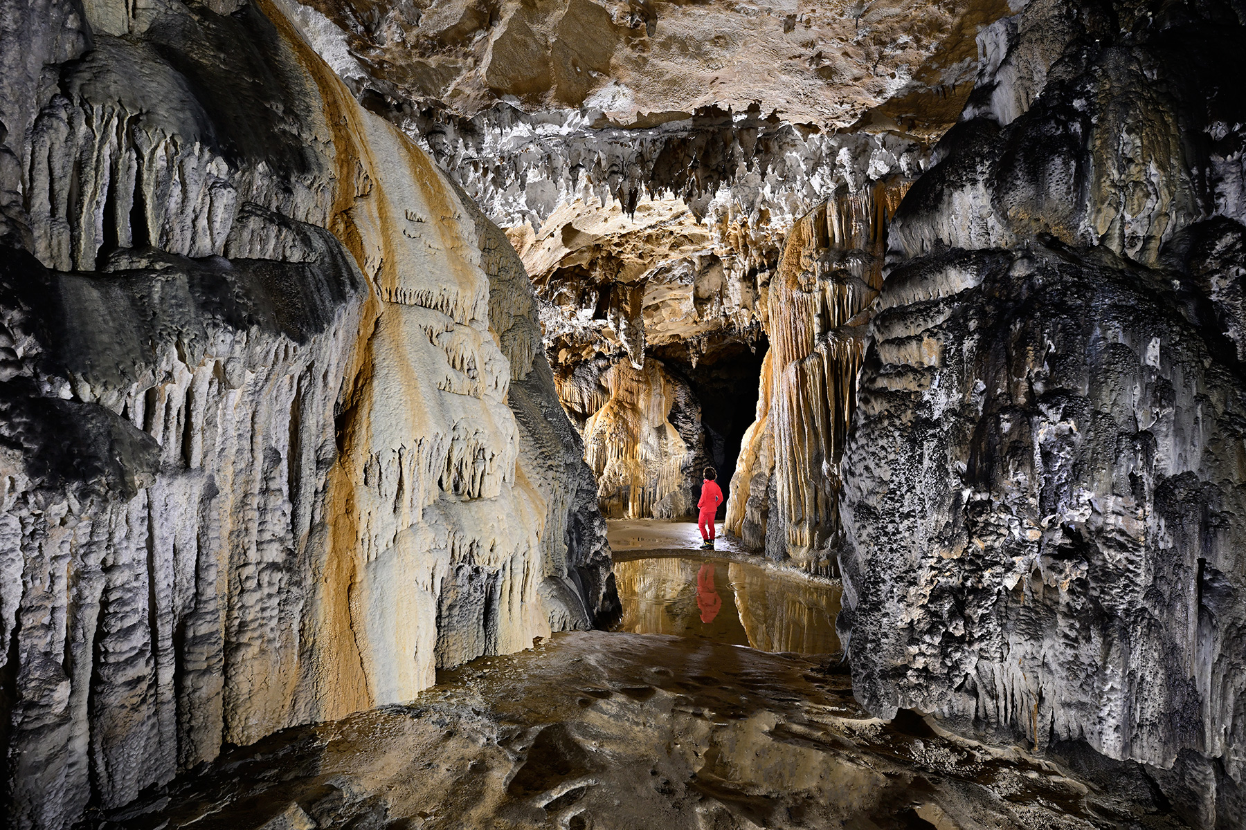 Grotte préhistorique de Bédeilhac (Ariège) - Passage concrétionné du labyrinthe