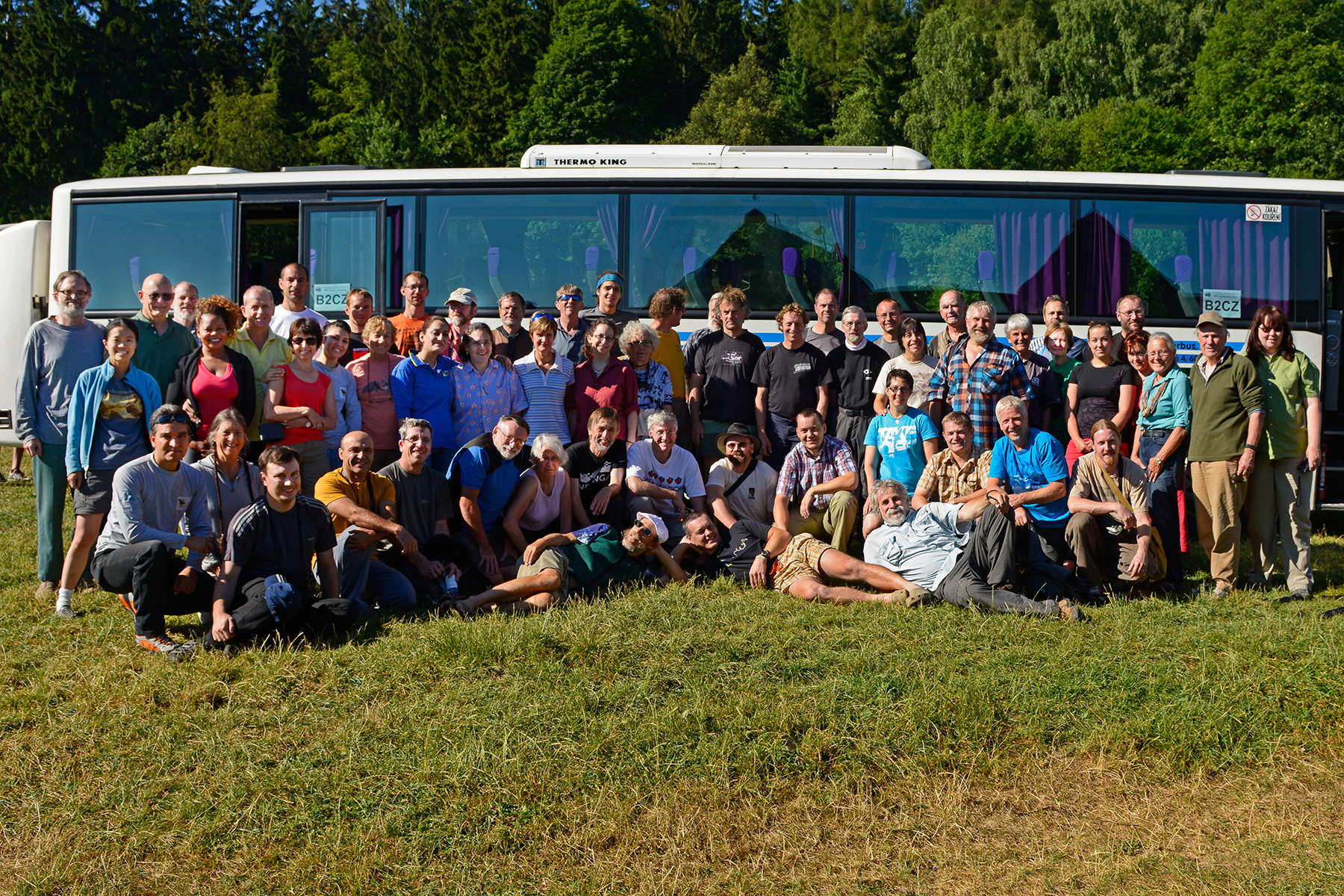 Participants au pré camp "karst morave" (Tchéquie)du 16ème Congrès International de Spélélologie 
