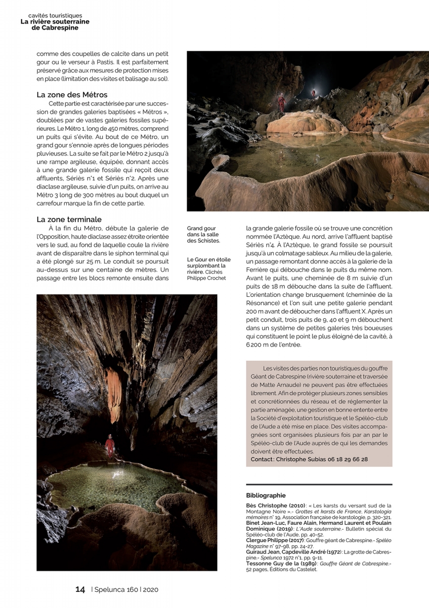 Spelunca n°160 (décembre 2020) : La rivière souterraine de Cabrespine