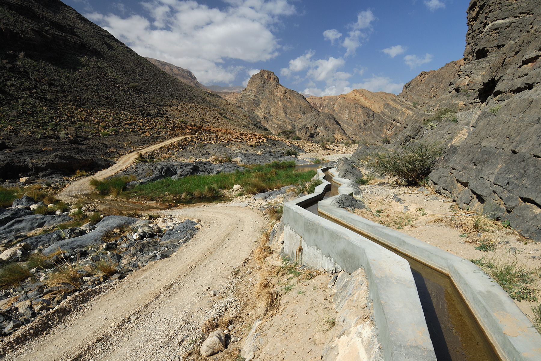 Sultanat d'Oman - Canal d'irrigation de long du Wadi Al Arbiyyin 