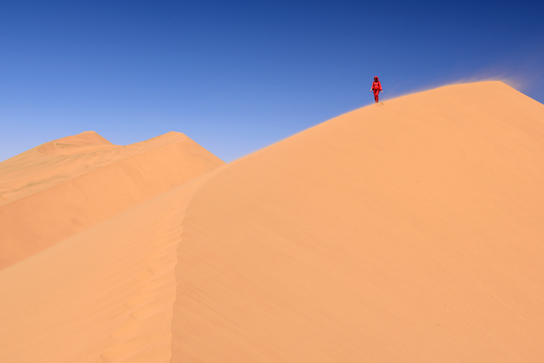 Désert du Badain Jaran (Chine, Mongolie Intérieure) - Marche sur les crêtes des dunes