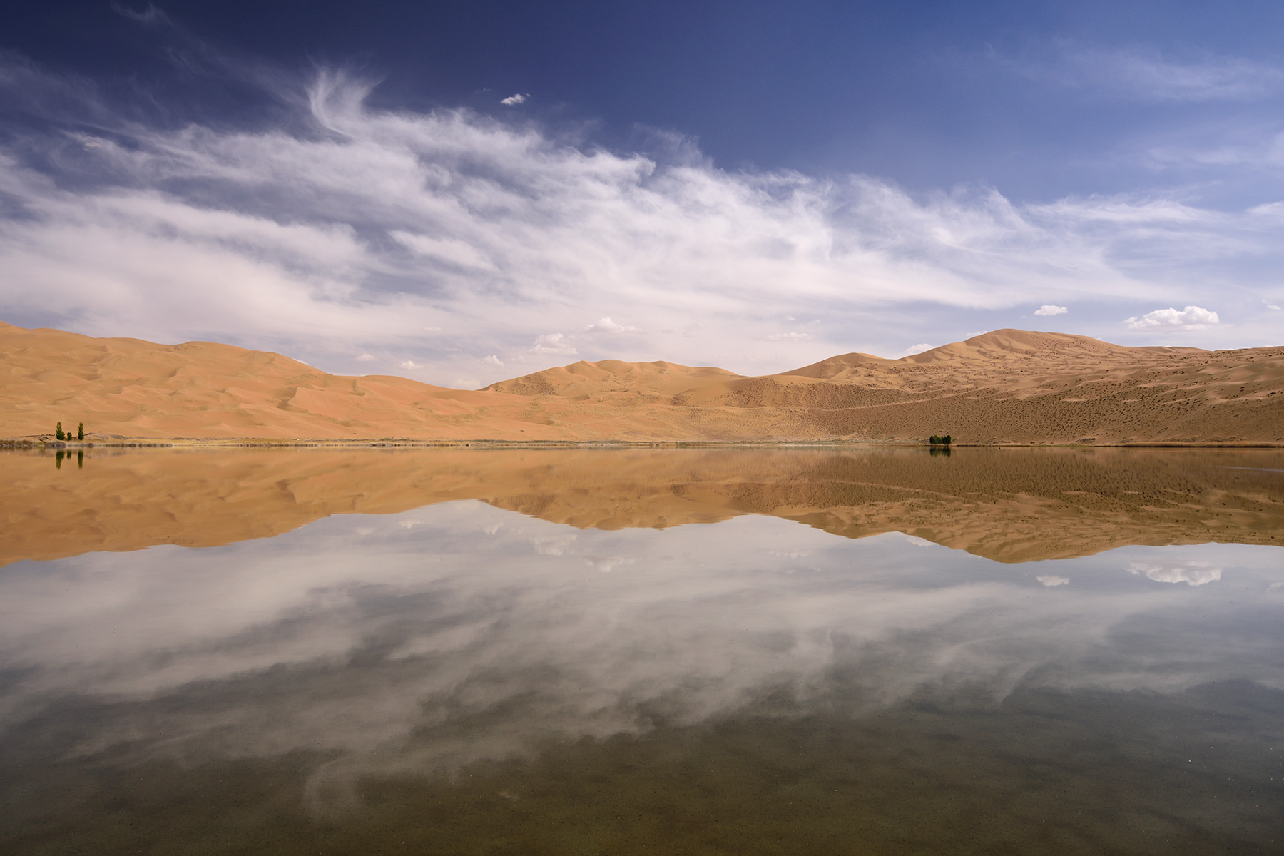 Désert du Badain Jaran (Chine, Mongolie Intérieure) - lac de South Suming Ji Ling