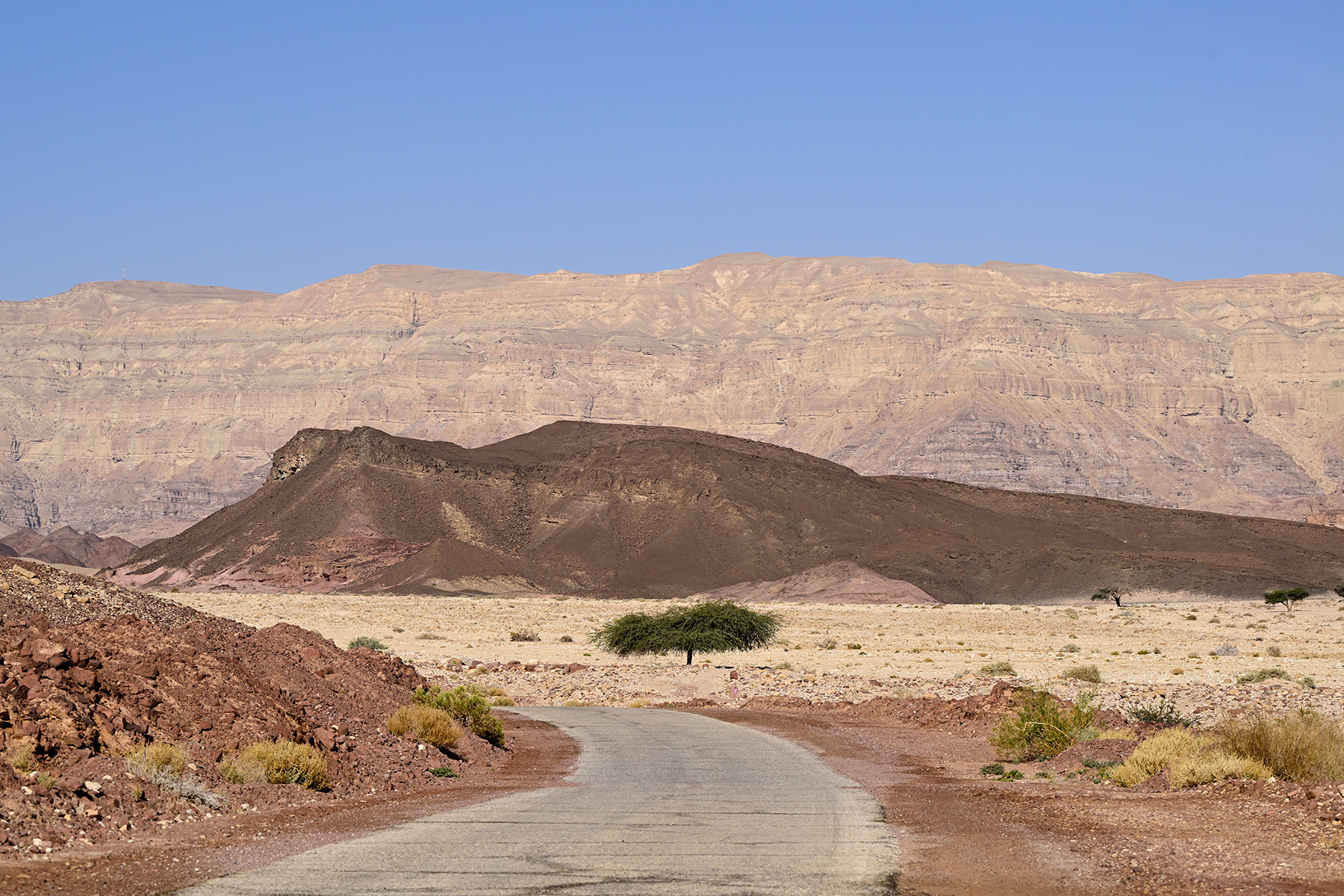 Parc national de Timna (Israël) - Route dans la parc vers les falaises de Timna (Timna cliff)