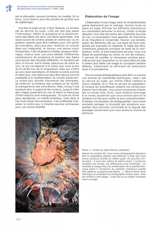 Dynamiques environnementales 54-55 Page 212(Dynamiques environnementales 54-55 Page 212)