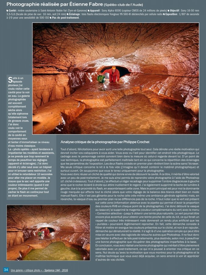 Galerie critique du Spelunca n°144 - Photographe : Etienne Fabre(Spelunca n°144)