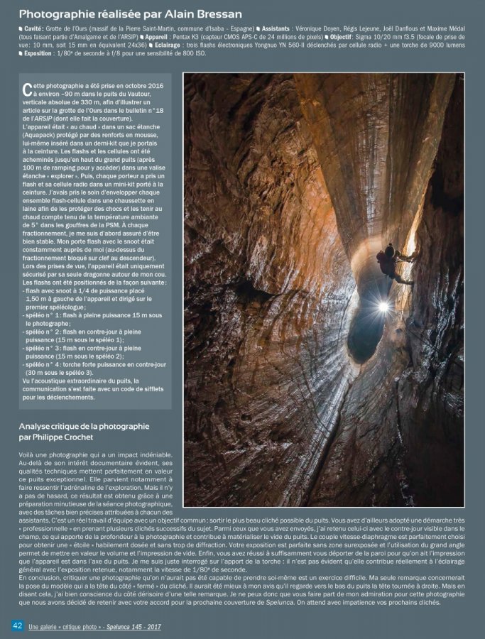 Galerie critique du Spelunca n°145 - Photographe : Alain Bressan(Spelunca n°145)