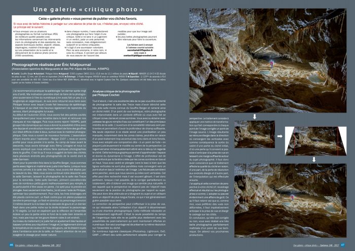 Galerie critique du Spelunca n°148 - Photographe : Eric Maljournal(Spelunca n°148)