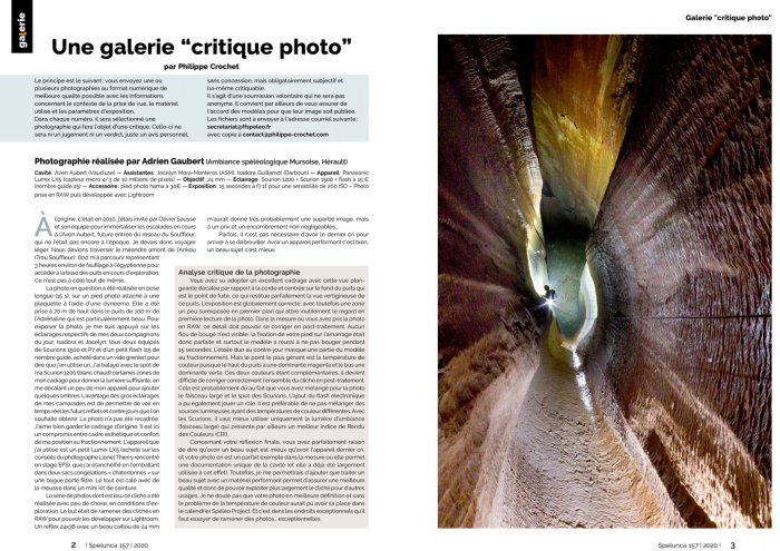 Galerie critique du Spelunca n°157 - Photographe : Adrien Gaubert(Spelunca n°157)