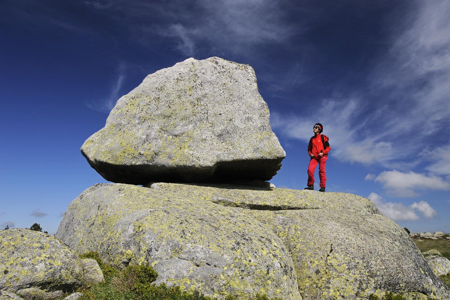 Bloc de granite sur le Mont Lozère (Cévennes)