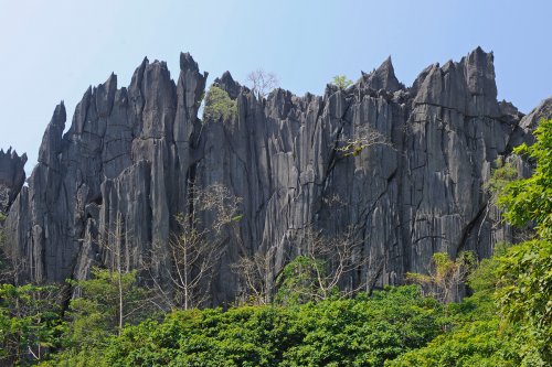 Paysage karstique de falaises déchiquetées (province de Khamouanne - Laos).(VO-13-0325)