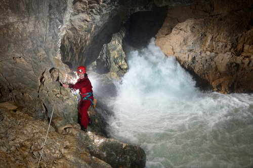 Rivière souterraine de Bournillon (Vercors, Isère) - Galerie d'entrée en crue (SP-13-0708)