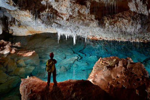 Cova des Pas de Vallgornera (Majorque, Baléares, Espagne) - Lac dans la "Sala Que no te nom".(SP-15-1305)