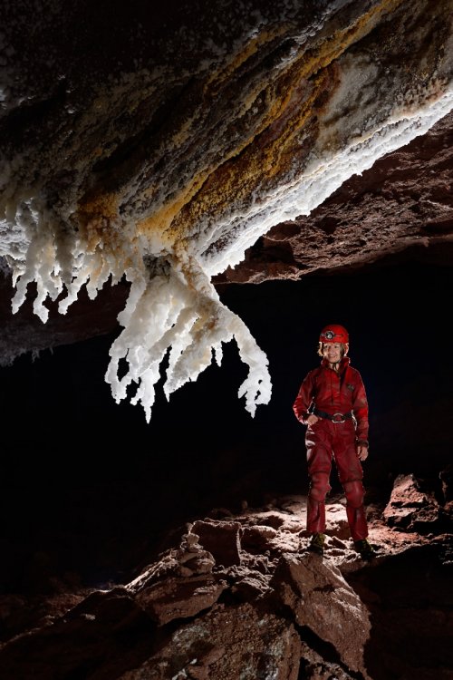 3N Cave (Iran, île de Qeshm, diapir de sel de Namakdan) : spéléo derrière un "chandelier" de sel (SP-16-0081)