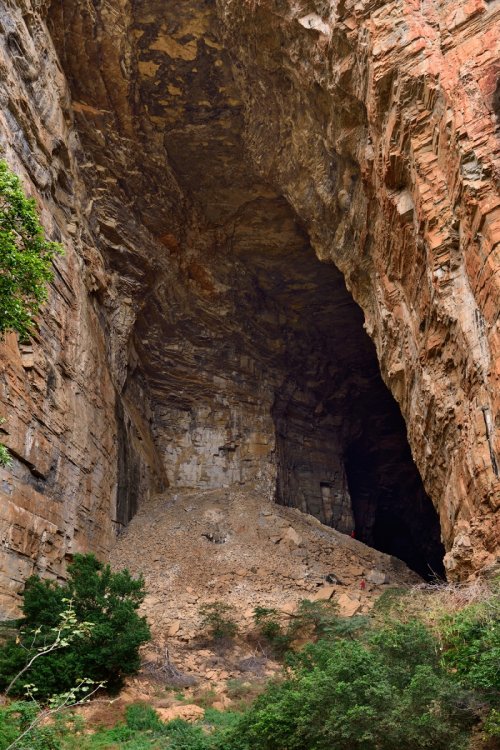 Gruta dos Brejoes (Morro Do Chapeu, Bahia) - Porche d'entrée de 160 mètres de haut.(SP-16-0983)