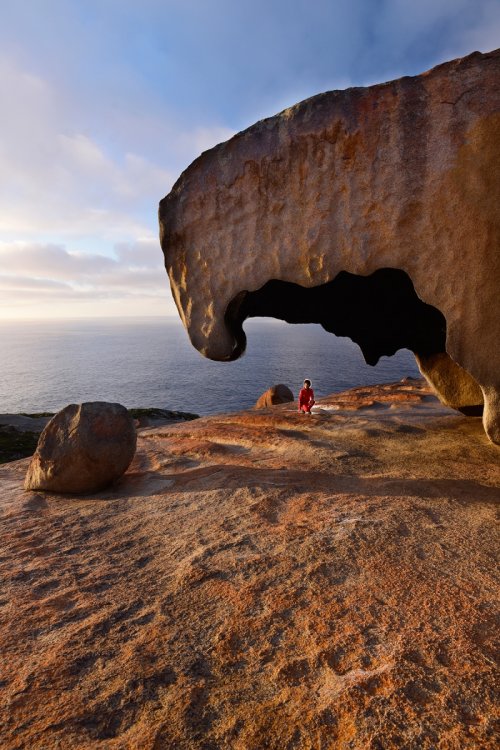 Kangaroo Island (South Australia, Australie) - Remarkable Rocks dans Flinders Chase National Park : blocs de granites érodés (VO-17-1007)