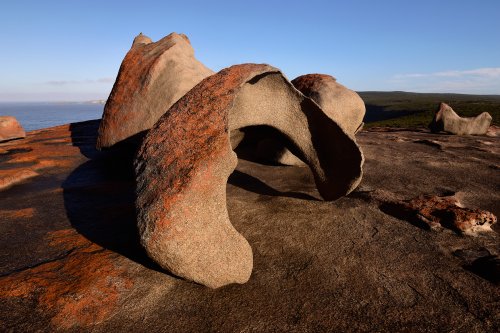 Kangaroo Island (South Australia, Australie) - Remarkable Rocks dans Flinders Chase National Park : blocs de granites érodés (VO-17-1048)
