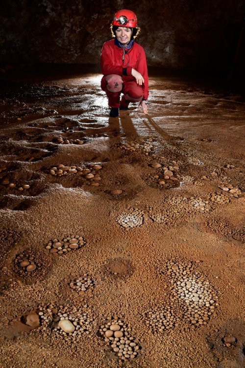 Balme del Pastre (Aveyron) - Salle avec nombreux nids des perles de cavernes(SP-18-0084)