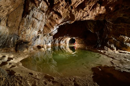 Grotte de Lombrives (Ariège) - Le lac au terminus de la partie touristique(SP-18-1415)