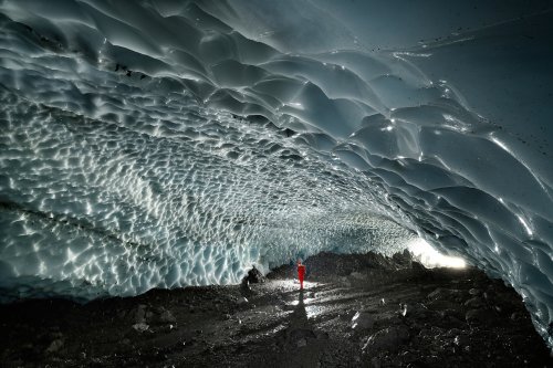 Eiskapelle (Konigssee, Allemagne) - Progression dans le tunnel avec l'entrée en fond(SP-18-1654)