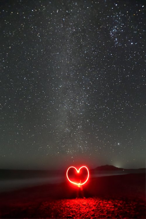 Cabo Pulmo (Basse Californie, Mexique)  - Nuit de la Saint Valentin sous la voie  lactée sur la plage de Cabo Pulmo(VO-19-0109)
