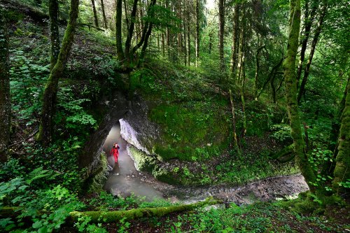 Grotte de la Vieille Folle (Doubs) - Entrée avec la perte de la rivière (SP-20-0375)