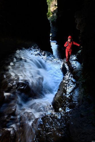 Abîme de Bramabiau (Gard) - Le Bonheur en basses eaux avant de déboucher à l'extérieur (sortie de la cavité)  (SP-20-0838)