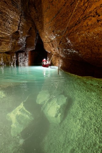 Grotte du Banquier (Hérault) - Siphon S1 après pompage(SP-21-1608)