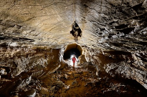 Butler cave (Virginie, USA) - Galerie avec coupole au plafond se développant sur une fracture(SP-21-2036)