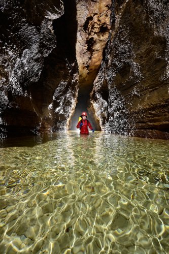 Grotte de Bouzic (Dordogne) - Rivière avant le siphon(SP-22-0848)