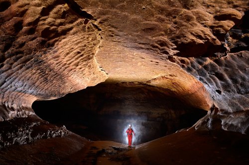 Grotte de Saint-Marcel d'Ardèche (réseau I) - Galerie elliptique à la Grande barrière(SP-22-1607)