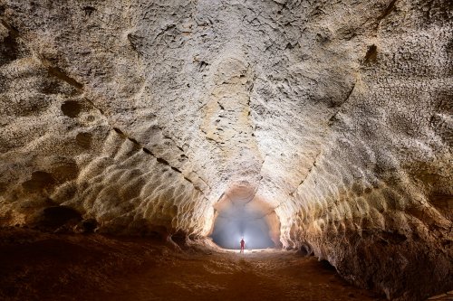 Grotte de Saint-Marcel d'Ardèche (Ardèche) - Grande galerie dans le réseau inférieur (cadrage large)(SP-22-1761)