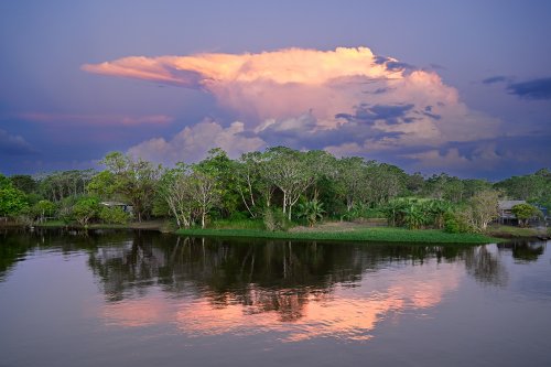 Santarem (Pará, Brésil) - Berges du rio Amazonas au coucher du soleil(VO-23-0878)