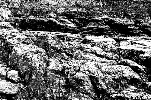 Arres d'Anie (Pierre Saint-Martin, Pyrénées Atlantiques) - Lapiaz des Arres d'Anie (photo traitée avec effet de seuil noir et blanc)(MO-25-0022)