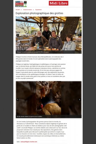 Interview publié suite à la rencontre fortuite d'un journaliste à la grotte touristique de la Cocalière.