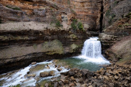 Abîme de Bramabiau (Gard) - Cascade à la sortie de la cavité(SP-08-0587)