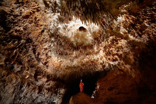 Rio Encantado(Porto Rico) - Galerie avec ensemble de stalactites formant un cercle au plafond (SP-14-0340)