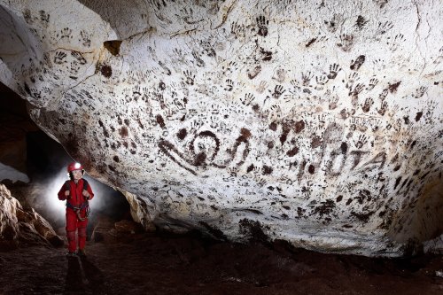 Cueva del Puerto (Calasparra, Région de Murcia, Espagne)- Salle des mains.(SP-15-0554)