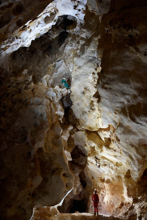 Cueva del Puerto (Calasparra, Région de Murcia, Espagne) - Descente d'un puits(SP-15-0564)
